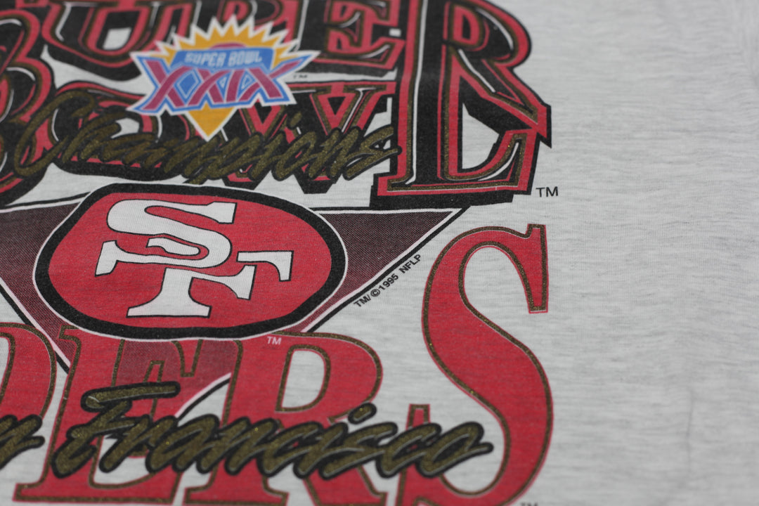 1995 Vintage San Francisco 49Ers Super Bowl Champions T-Shirt Made in USA Logo 7 XL