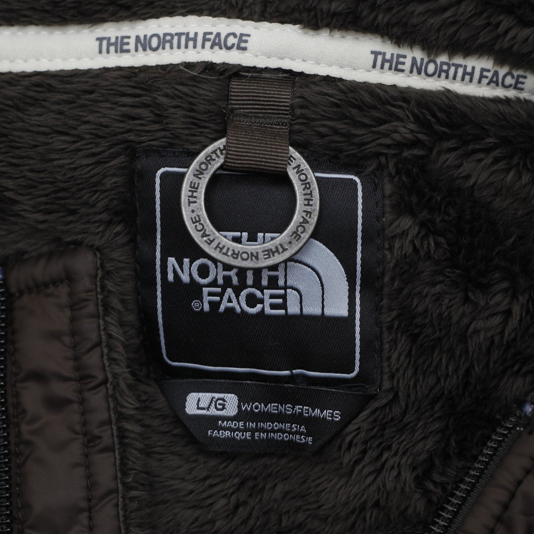 Ladies The North Face Fleece Dark Brown Zip Up Hoodie Jacket
