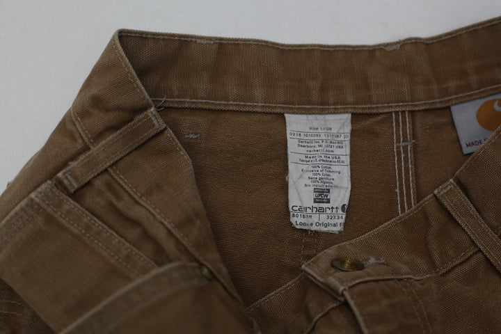 Mens B0 1BRN Loose Original Fit Double Knee Carhartt Pants