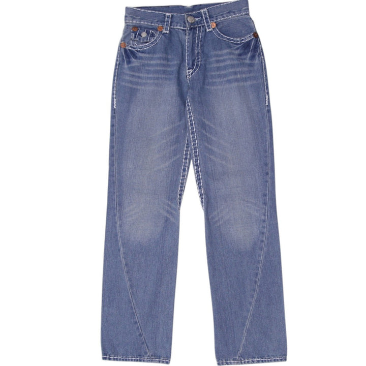 Y2K Mens True Religion Joey Jeans Washed Blue Straight Fit Made In USA