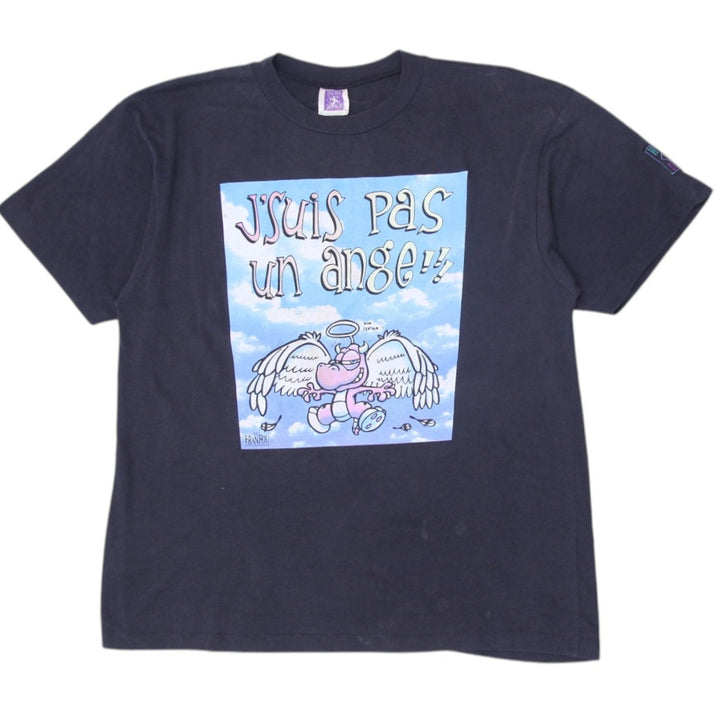 Vintage Humeur Design T-Shirt Black Graphic Cartoon Size XL | Migration_T-Shirt | Fashion Rerun