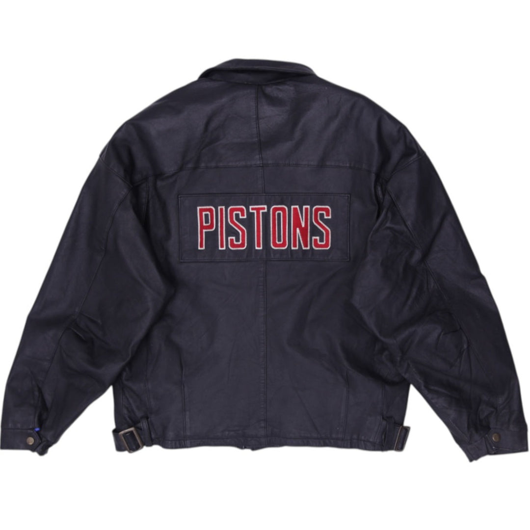 Vintage 80s Starter NBA Detroit Pistons Leather Jacket Size L