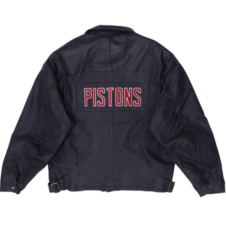 Vintage 80s Starter NBA Detroit Pistons Leather Jacket Size L