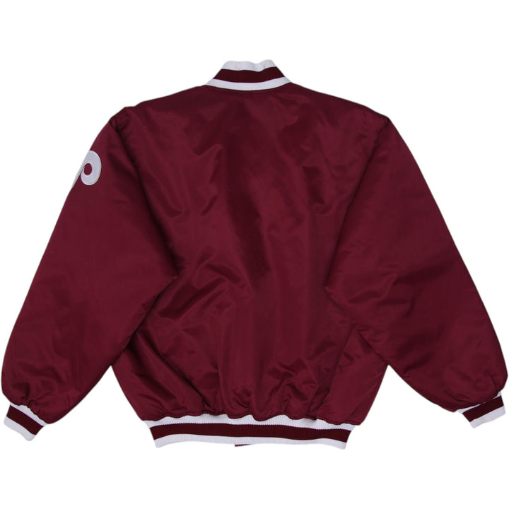 Vintage Majestic Cooperstown Philadelphia Phillies Satin Snap Jacket Size L