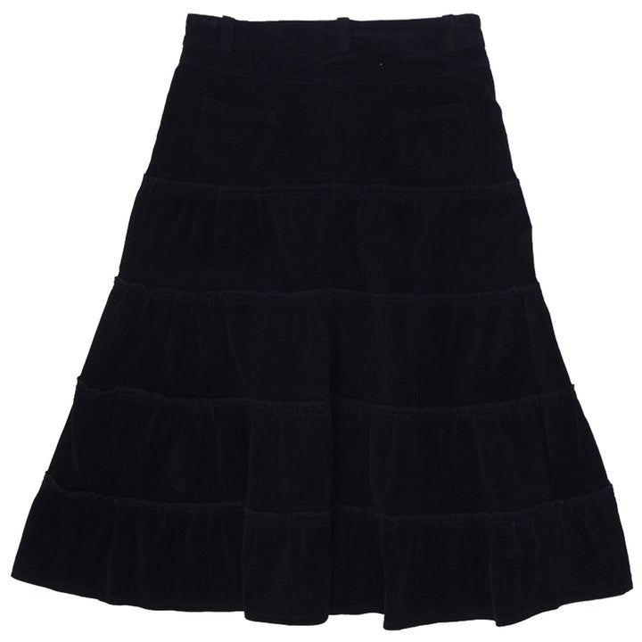 Y2K Ladies Black Corduroy Long Skirt