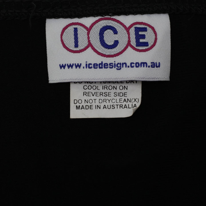 Y2K Ladies ICE Design Australia Rhinestone Snake Keyhole Halter Top M Black