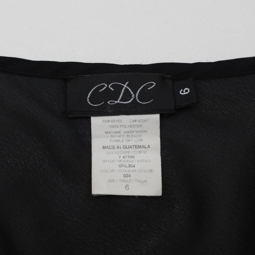 Y2K Ladies CDC Black Chiffon Mesh Cami Strappy Top Size 6