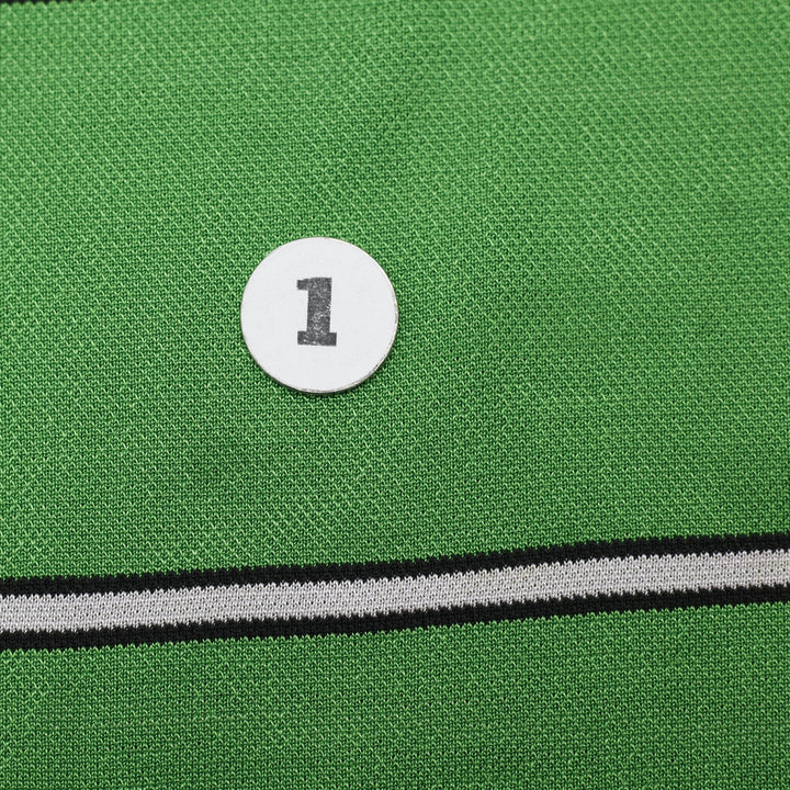 Vintage 90s Nike Green Striped V-Neck Jersey Shirt Size M | Migration_Jerseys - View 6 | Fashion Rerun