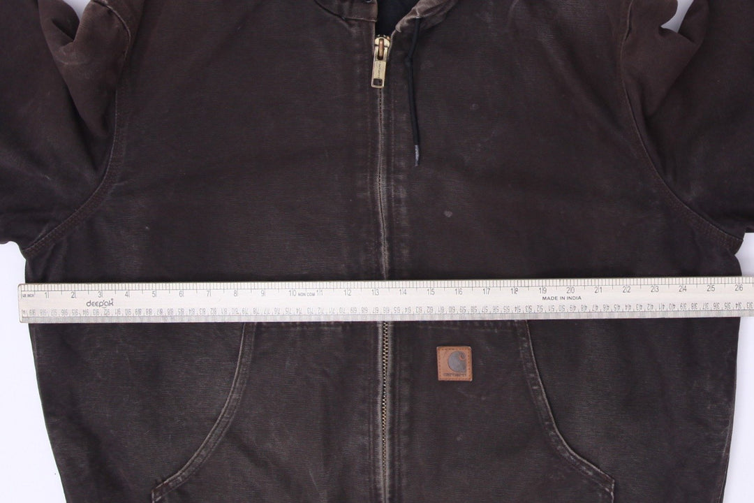 Mens Carhartt J130 DKB Sandstone Active Hooded Jacket Size L