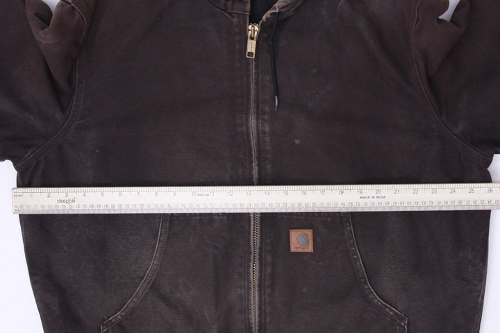 Mens Carhartt J130 DKB Sandstone Active Hooded Jacket Size L
