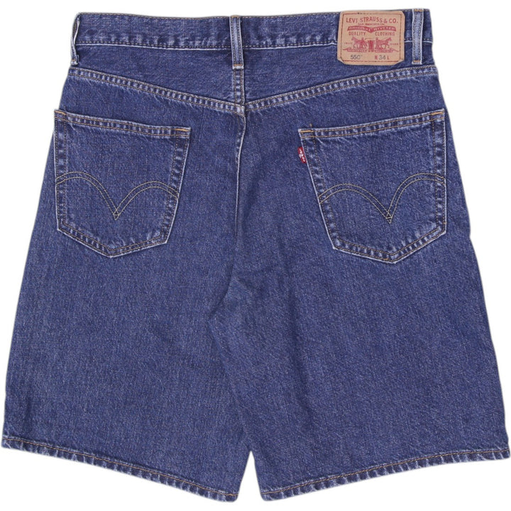 Mens Levi's 550 Relaxed Fit Denim Shorts Size W34 Medium Dark Wash Jorts