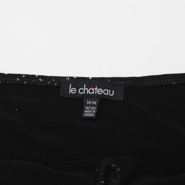 Y2K Ladies Le Chateau Glitter Sparkle Halter Top Size M