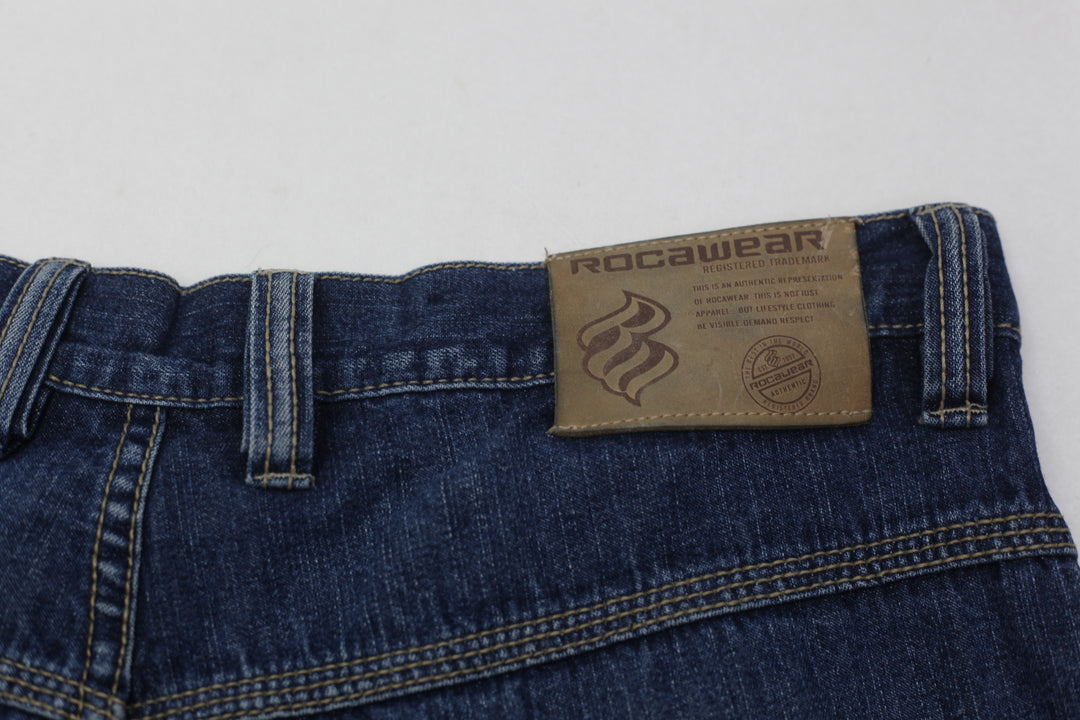 Y2K Mens Rocawear Baggy Wide Leg Straight Jeans