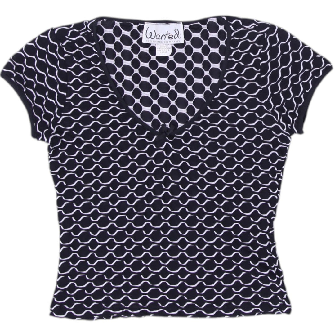 Y2K Ladies Graphic Pattern Cropped Top Size L | Migration_Y2K Tops | Fashion Rerun