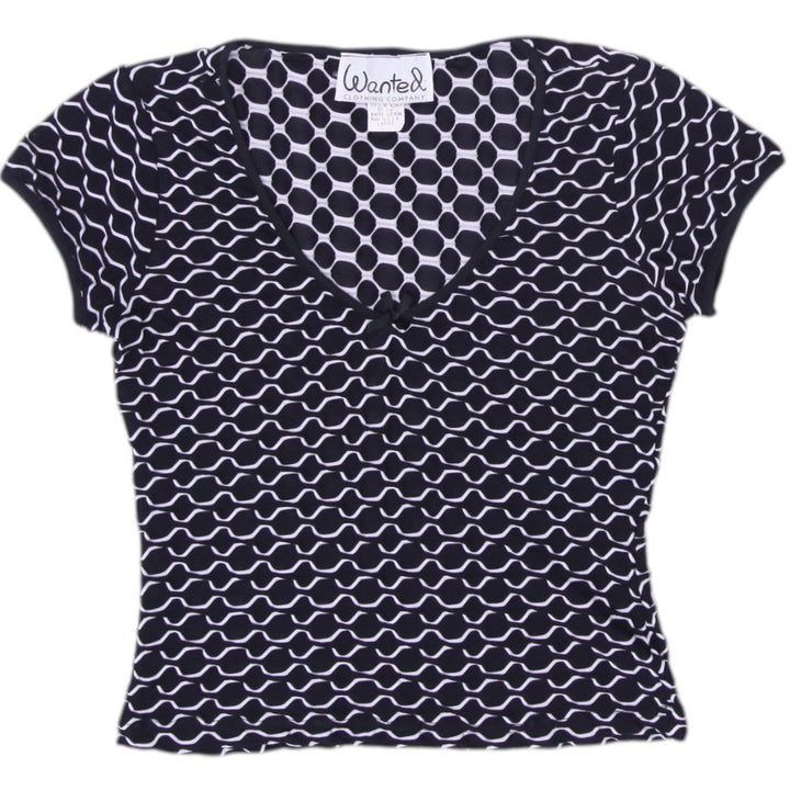 Y2K Ladies Graphic Pattern Cropped Top Size L | Migration_Y2K Tops | Fashion Rerun