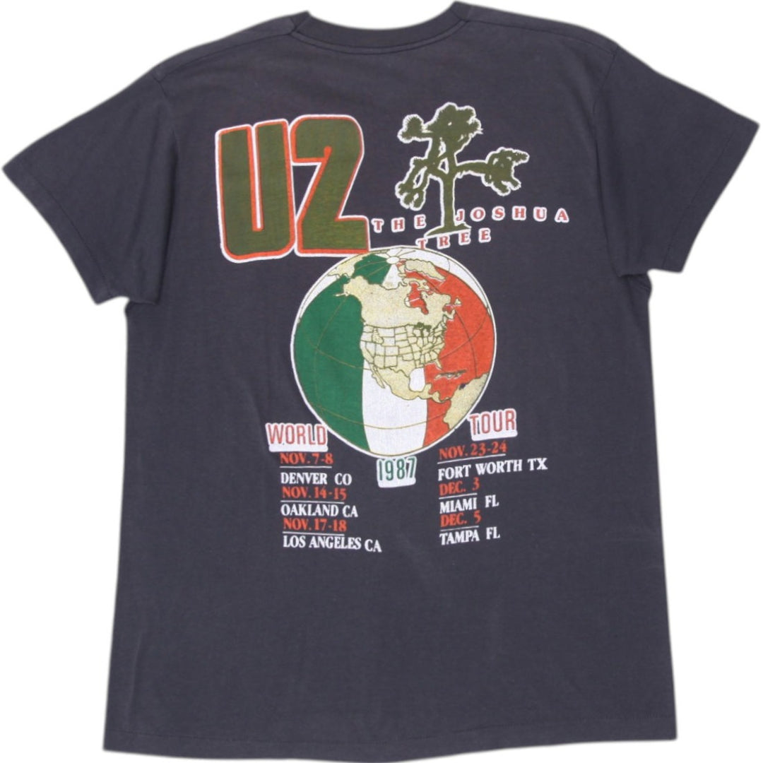 Vintage U2 "The Joshua Tree Tour 1987" Band T-Shirt Single Stitch | Migration_T-Shirts - Side View | Fashion Rerun