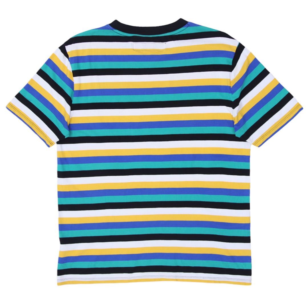 Mens Guess Logo Print Striped T-Shirt - Fashion Rerun Vintage Migration_T-Shirt