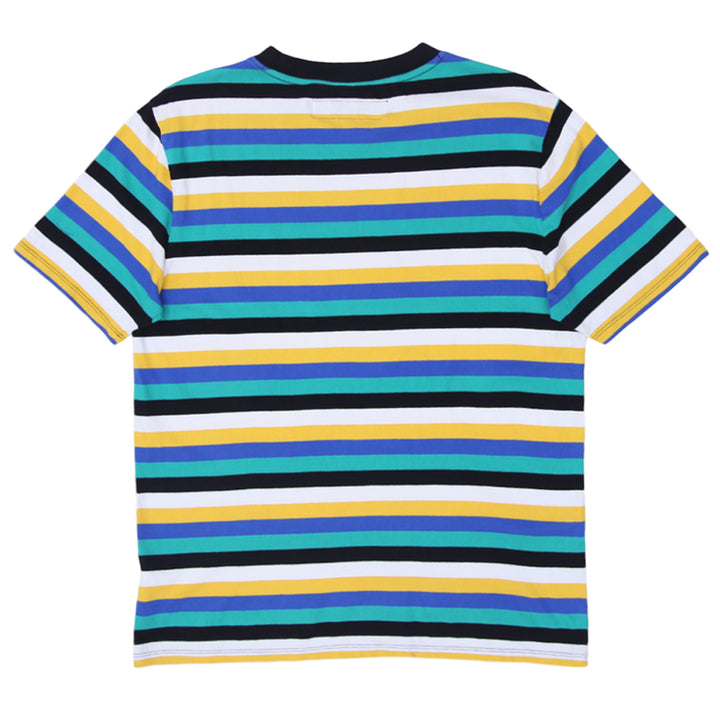 Mens Guess Logo Print Striped T-Shirt - Fashion Rerun Vintage Migration_T-Shirt