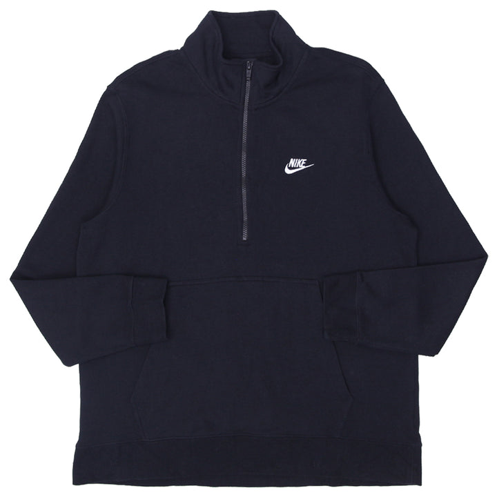 Mens Nike Embroidered 1/2 Zip Black Pullover Sweatshirt - Fashion Rerun Vintage Migration_Sweaters