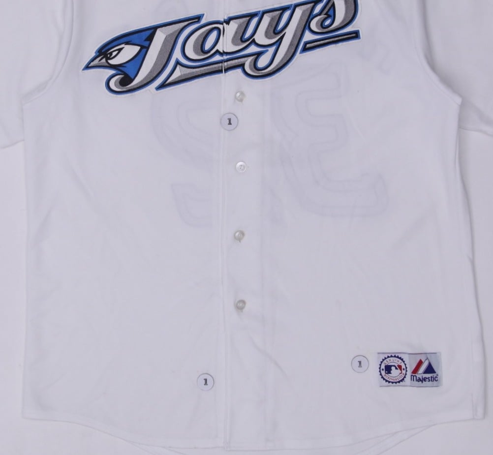 Vintage Blue Jays Majestic #32 Halladay Button Baseball Jersey