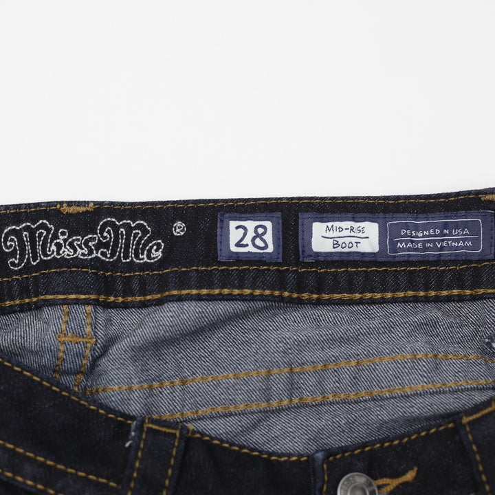 Y2K Ladies Miss Me Mid-Rise Bootcut Denim Jeans Size 28