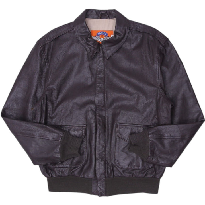Vintage Cooper A2 Flight Jacket Brown Leather WWII Made In USA 46L | Migration_Jackets | Fashion Rerun