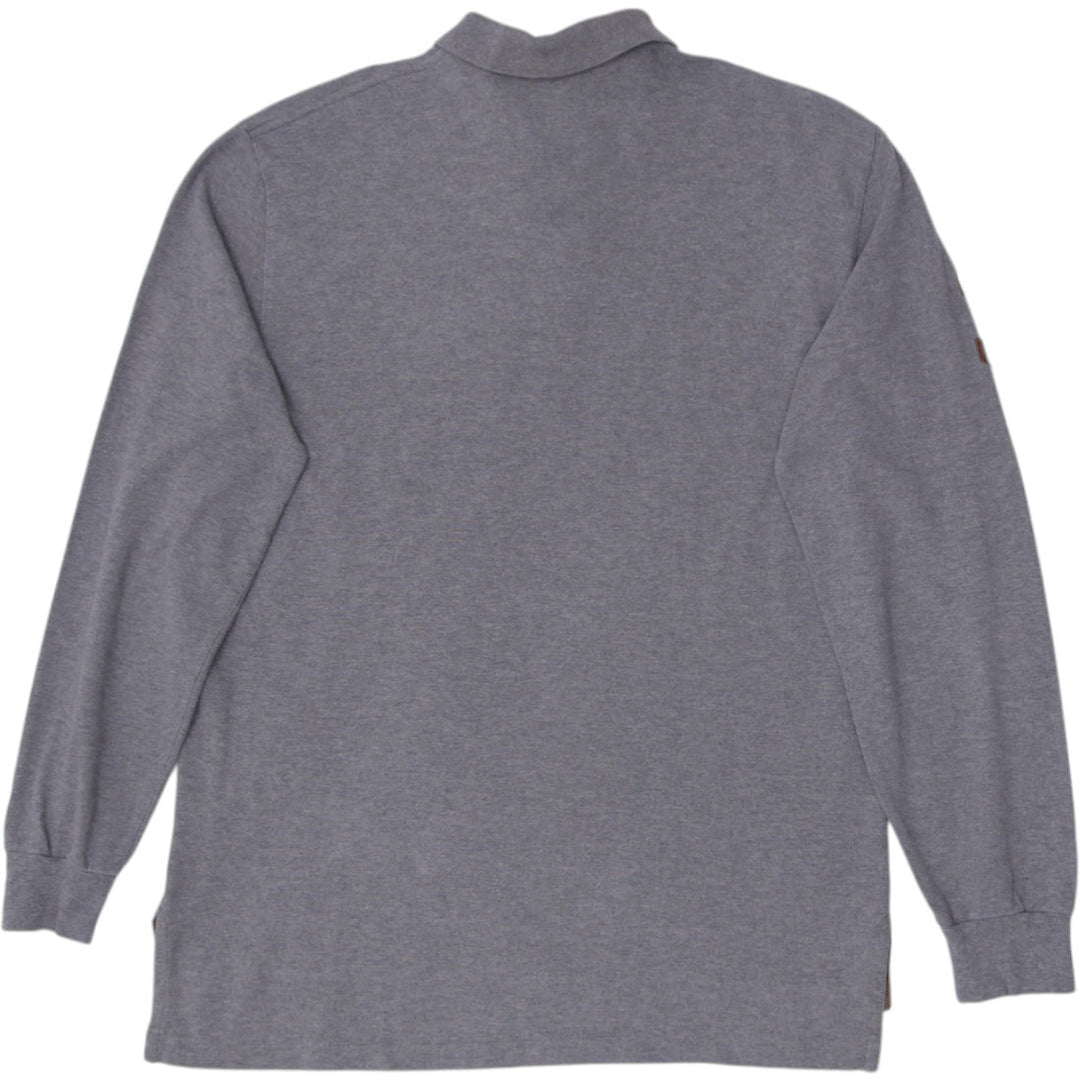 Mens Polo By Ralph Lauren Gray Long Sleeve Pique Cotton Polo T-Shirt | Migration_T-Shirts RL Collection - Sid | Fashion Rerun