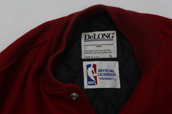 Vintage Chicago Bulls Wool Varsity Jacket Coat DeLong Made in USA