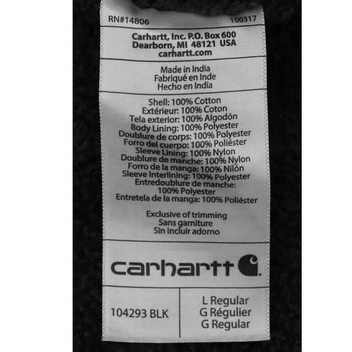 Mens Carhartt 104293 BLK Sherpa Lined Full Zip Jacket