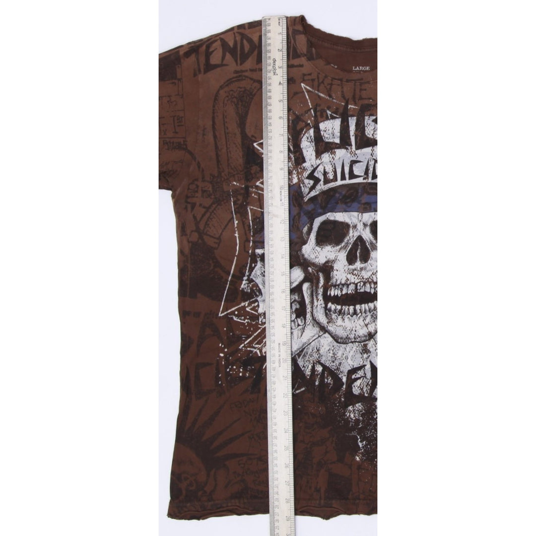 Y2K Mens Affliction Suicidal All Over Print T-Shirt