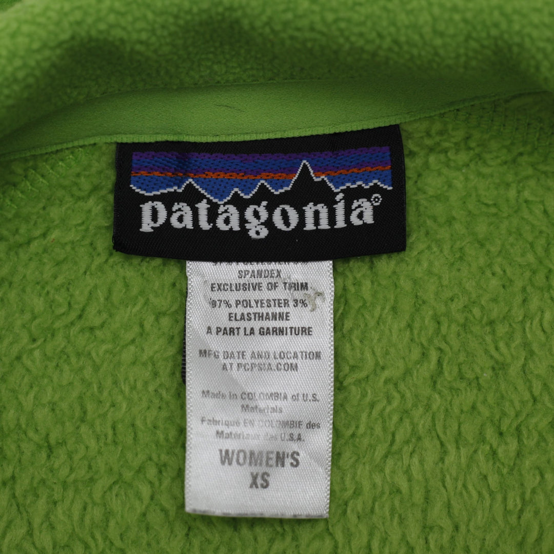 Ladies Patagonia Full Zip Fleece Jacket Lime Green Size XS