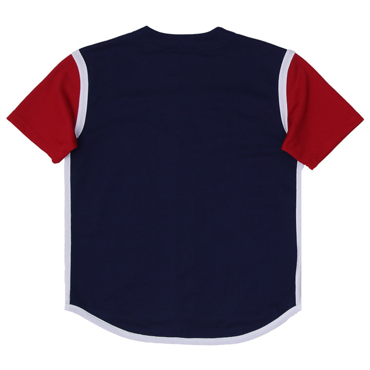 Mens Boston Red Sox Jersey Blue Red Spell Out Sewn Embroidered