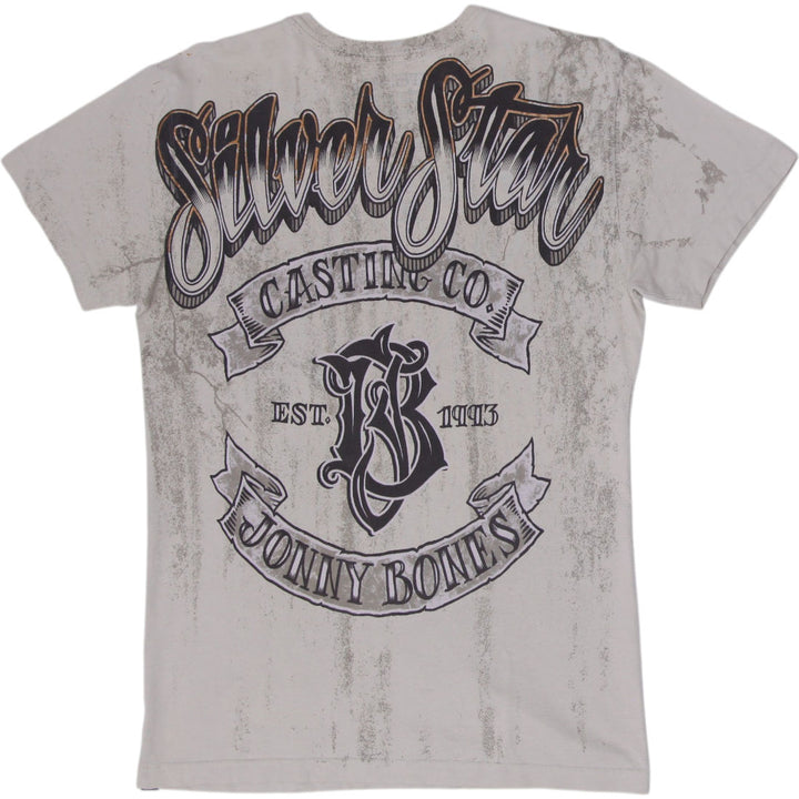 Y2K Mens Silver Star Jon Jones Walkout Jonny Bones UFC MMA Skull Graphic T-Shirt