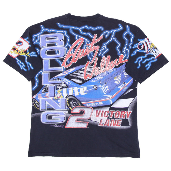 Rusty Wallace Vintage 1997 Rolling Thunder Miller Light AOP T-Shirt