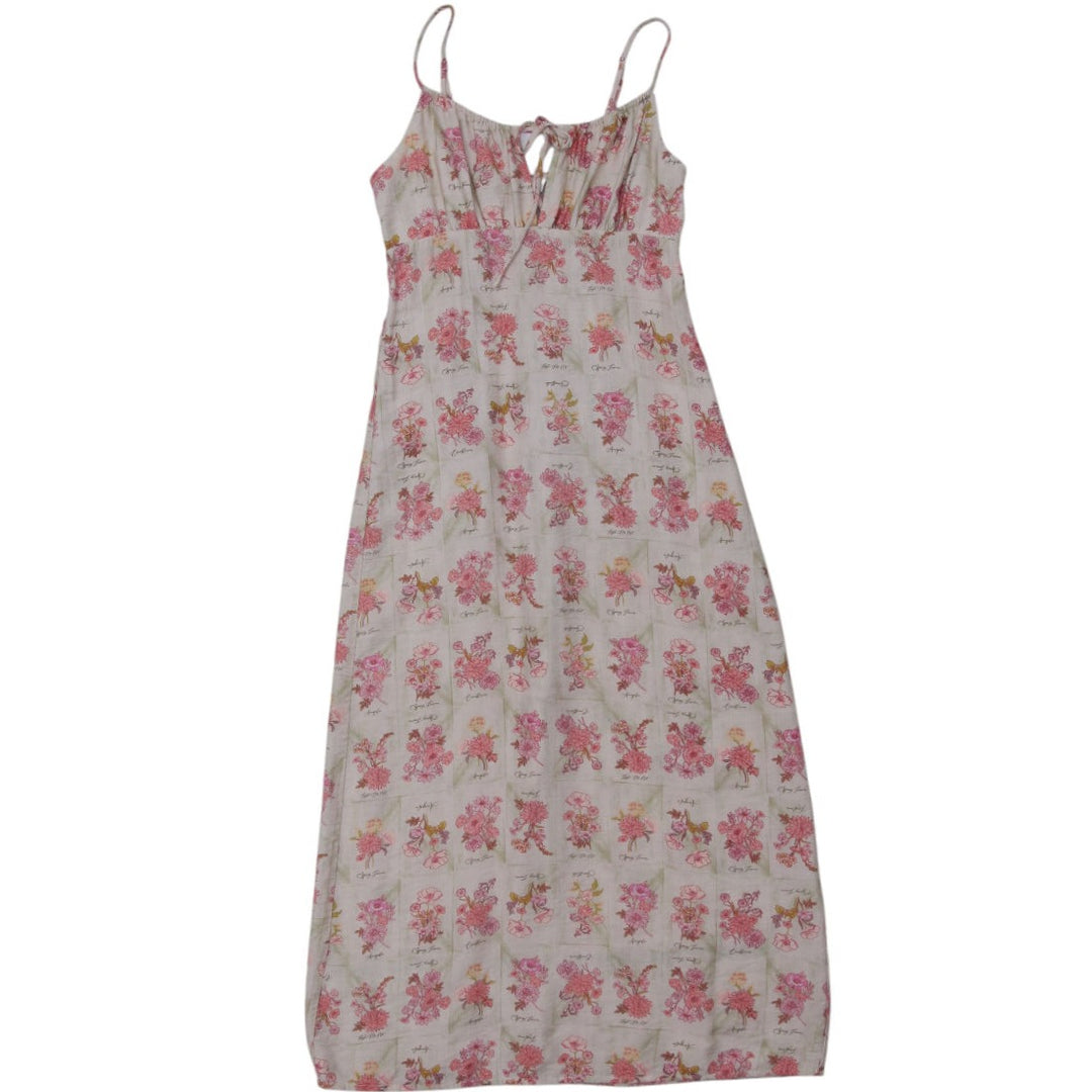 Y2K Ladies Monteau Floral Spaghetti Strap Midi Dress Size S