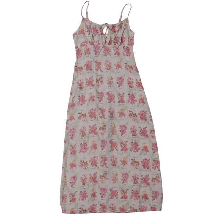 Y2K Ladies Monteau Floral Spaghetti Strap Midi Dress Size S