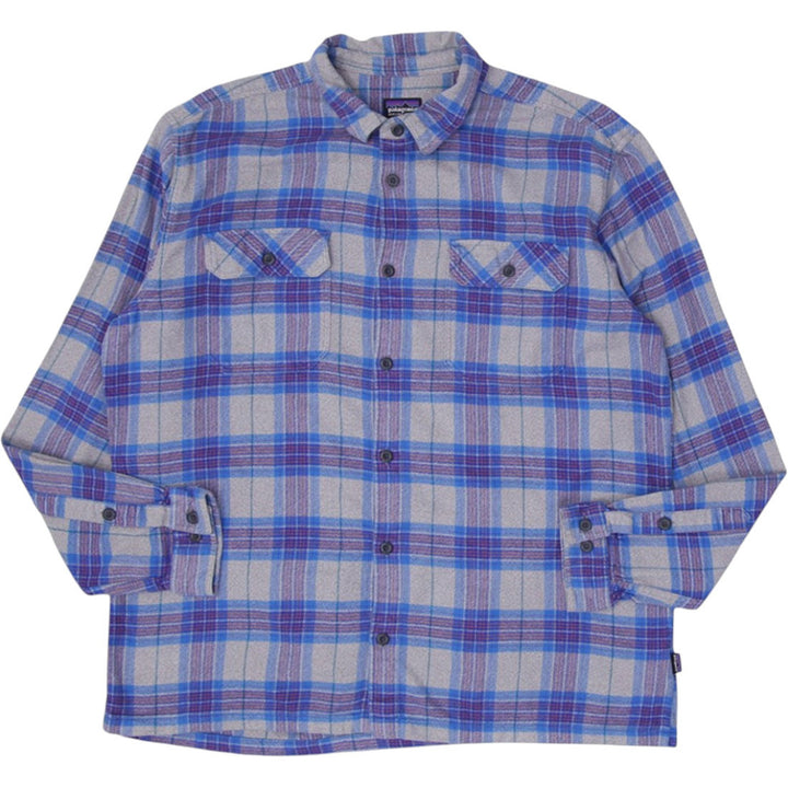 Mens Patagonia Flannel Shirt Blue Plaid Long Sleeve Casual