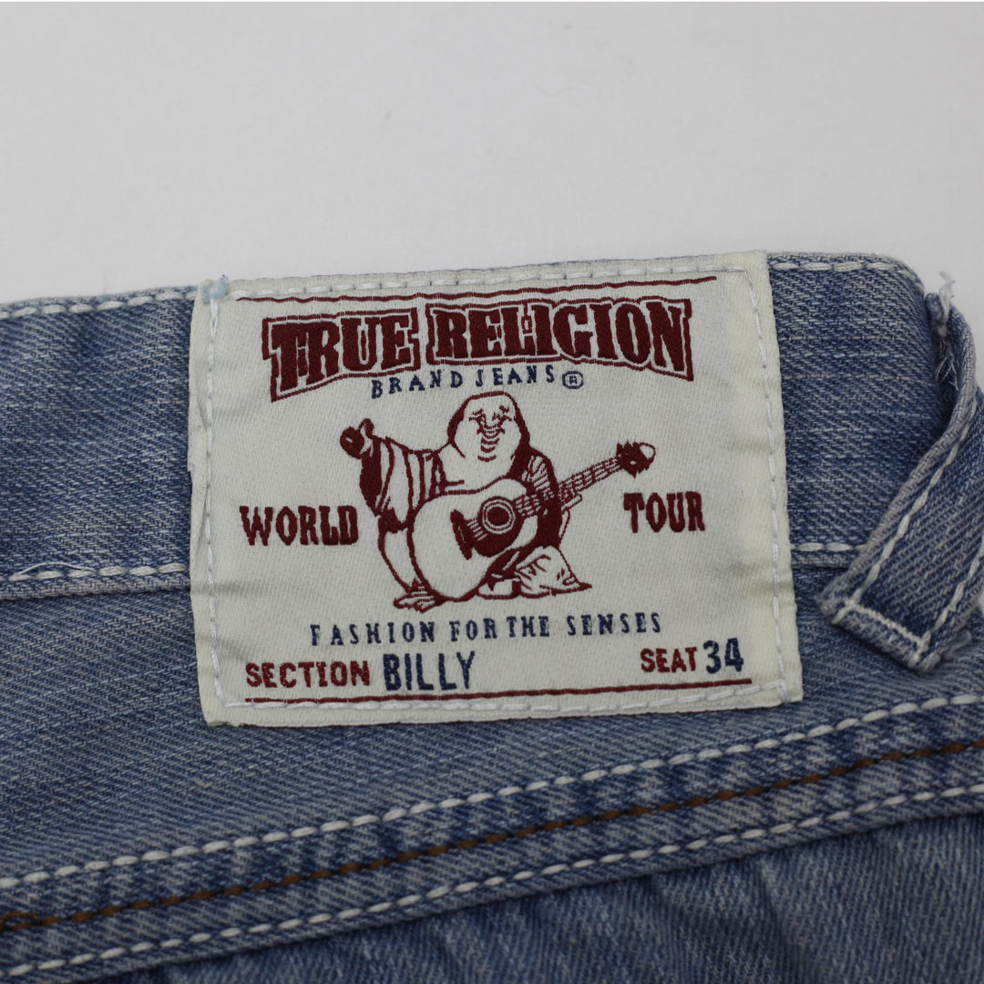 Y2K Mens True Religion Billy Flap Pocket Denim Jeans Size 30