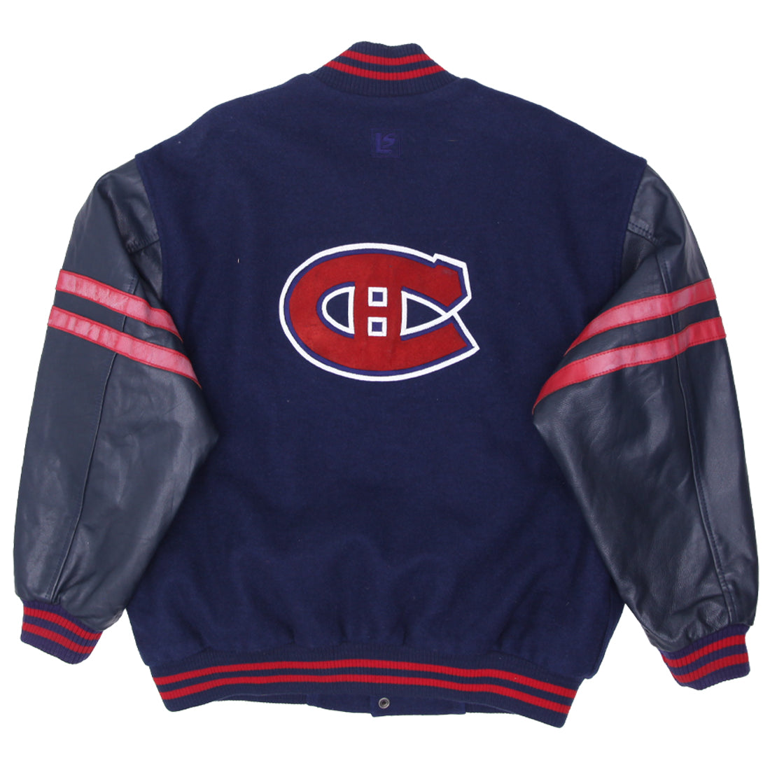 Shop Vintage Leather Sport Montreal Canadiens Varsity Jacket Navy