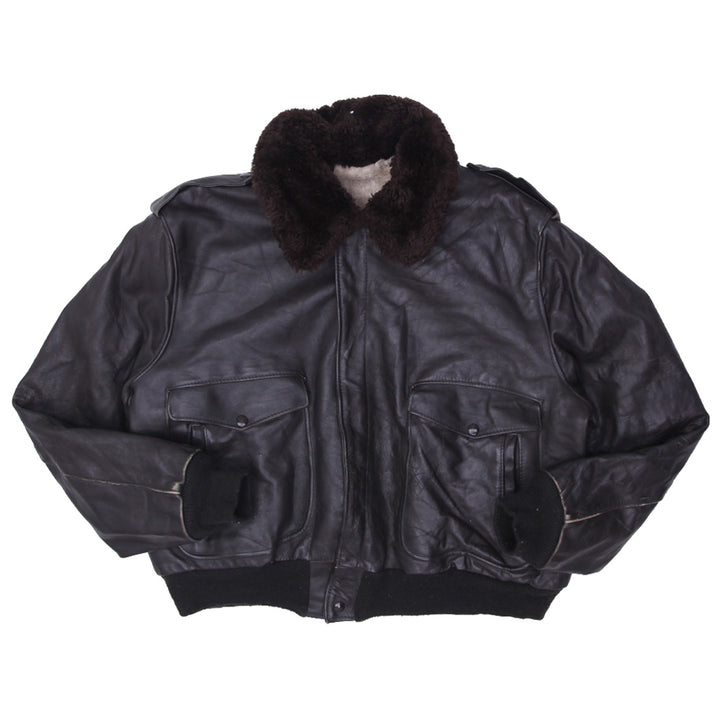 Vintage Collar/Lined Fleece Bomber Leather Jacket - Fashion Rerun Vintage Migration_Jacket