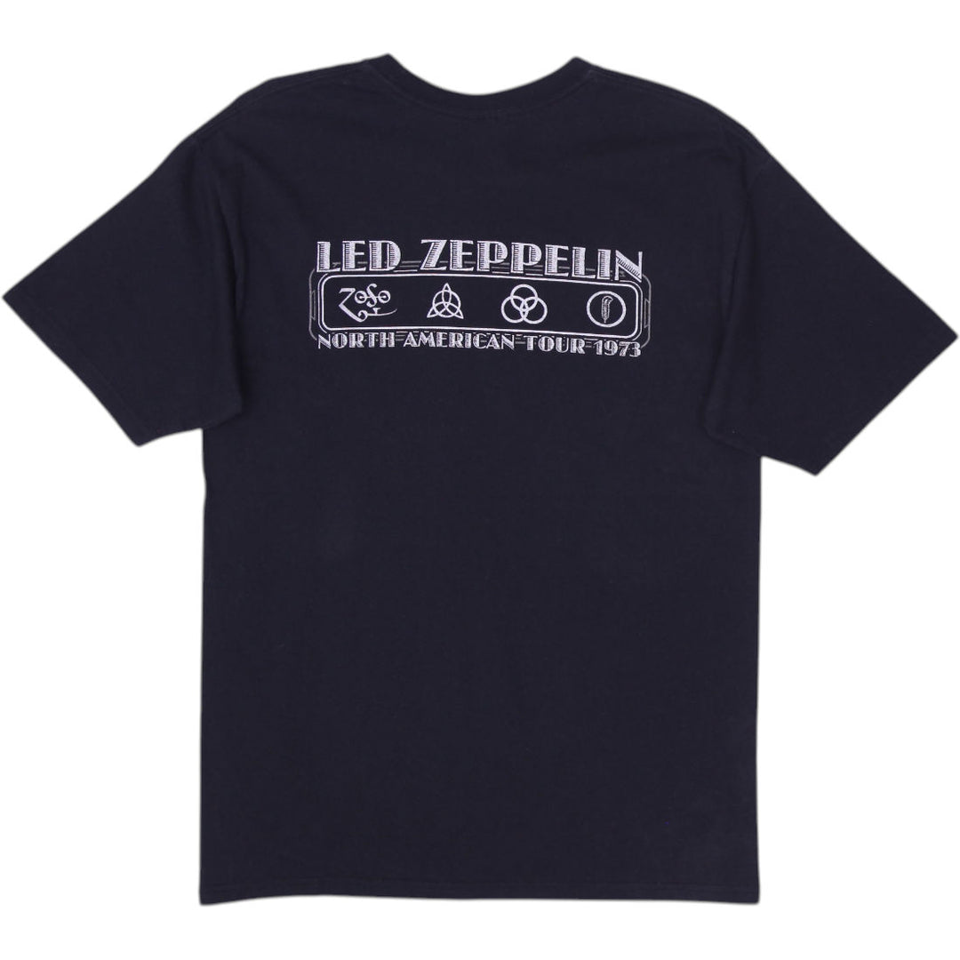 Hanes Led Zeppelin 1973 Tour Graphic T-Shirt Size L | Migration_T-Shirts - Side View | Fashion Rerun