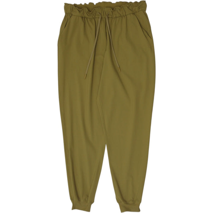 Ladies Lululemon High-Rise Drawstring Stretch Jogger Pants Olive Green Size 12