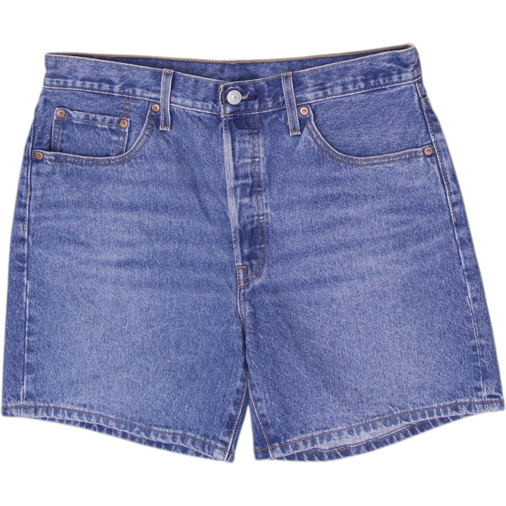 Ladies Levis 501 Water<Less Mid-Thigh High-Rise Denim Shorts Size W32