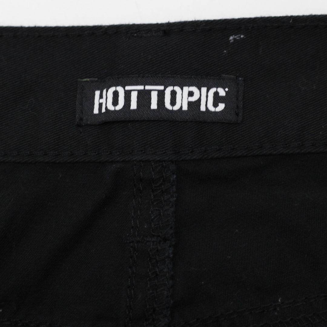 Y2K Mens Hot Topic Cargo Pants Black Skull Patch Graphic Size 34
