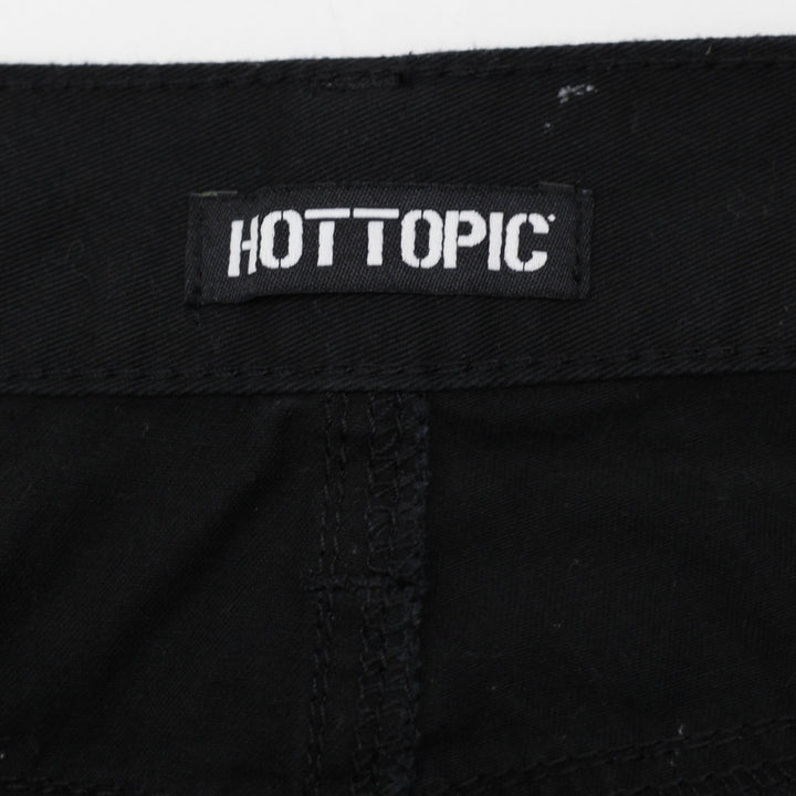 Y2K Mens Hot Topic Cargo Pants Black Skull Patch Graphic Size 34