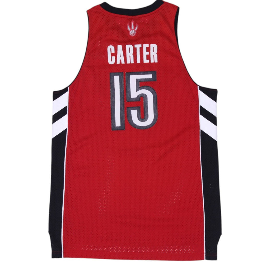 Mens Reebok Vince Carter #15 Toronto Raptors Basketball Red Jersey Size L