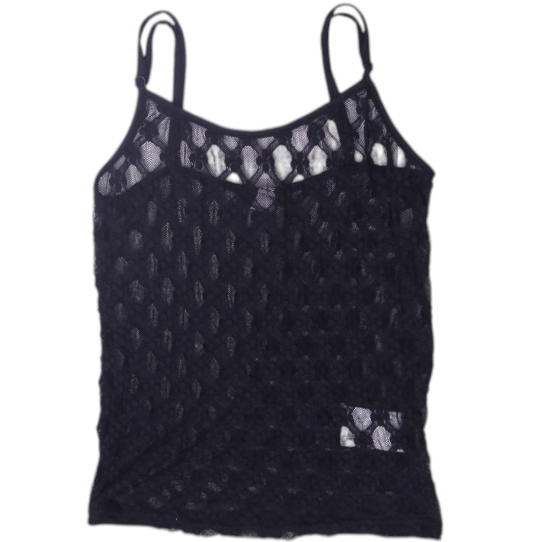 Y2K Ladies Mesh See Through Black Tank Top Size XS | Migration_Tops | Fashion Rerun
