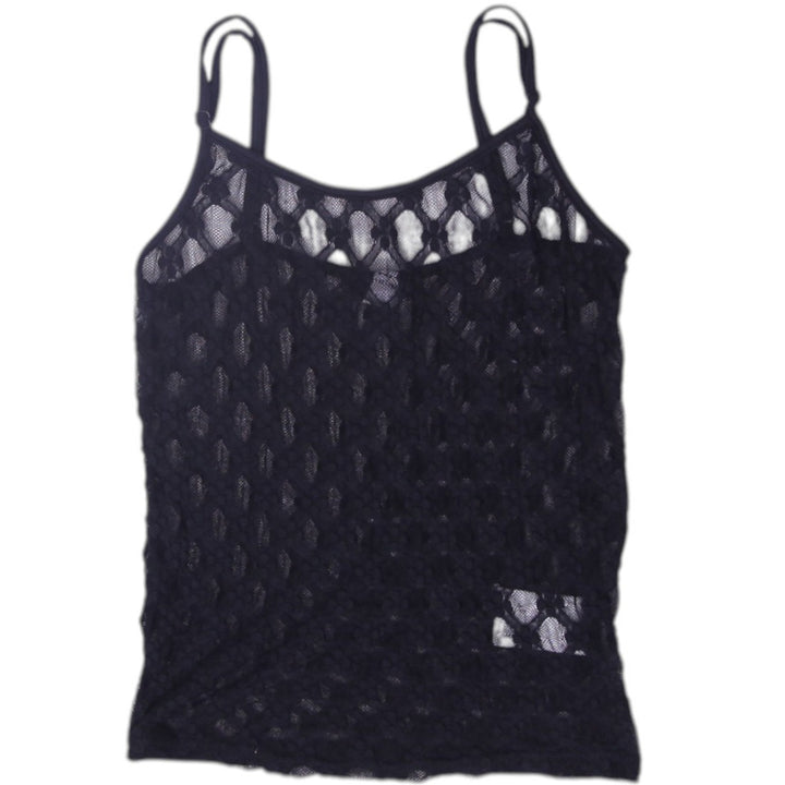 Y2K Ladies Mesh See Through Black Tank Top Size XS | Migration_Tops | Fashion Rerun