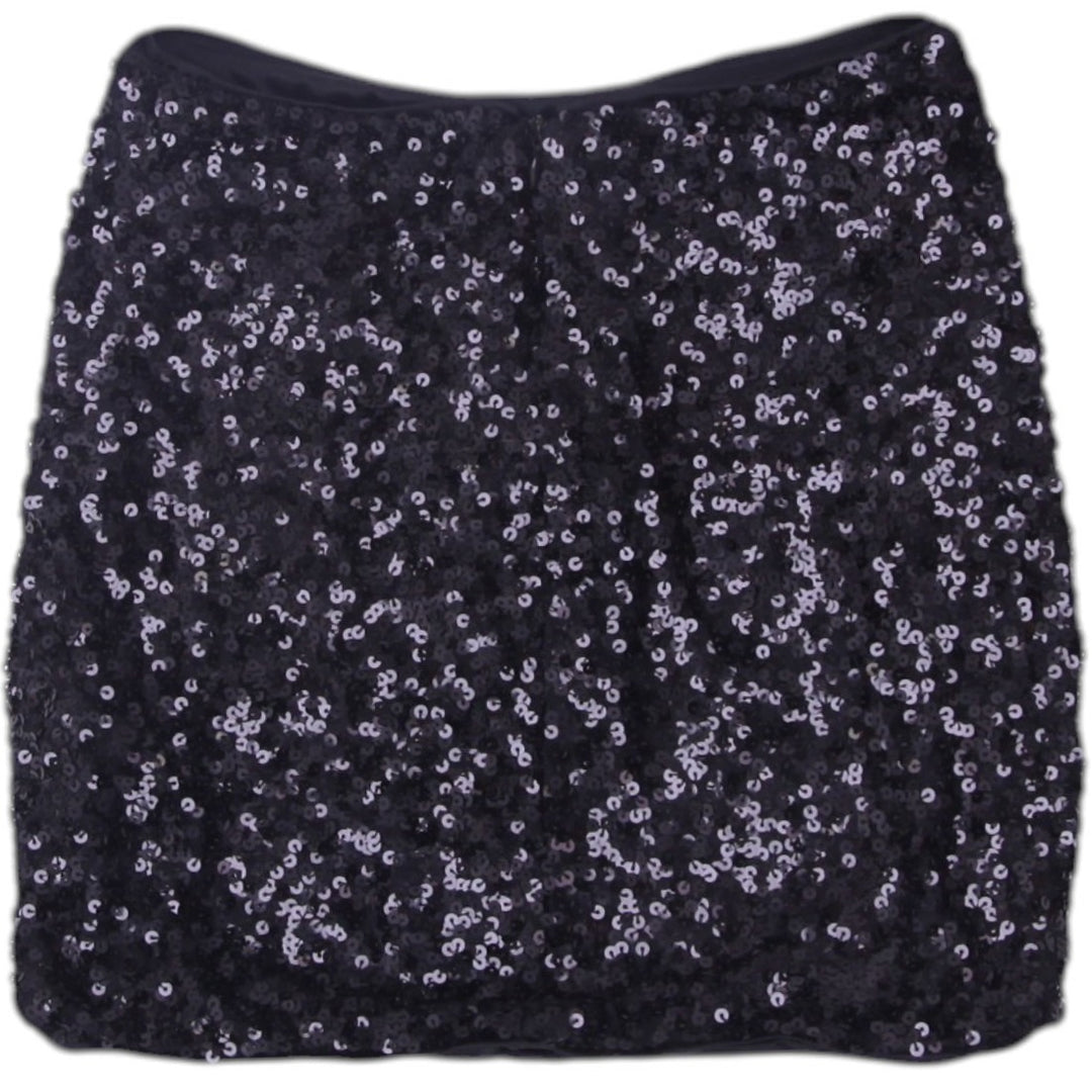 Y2K Ladies Black Sequin Mini Skirt
