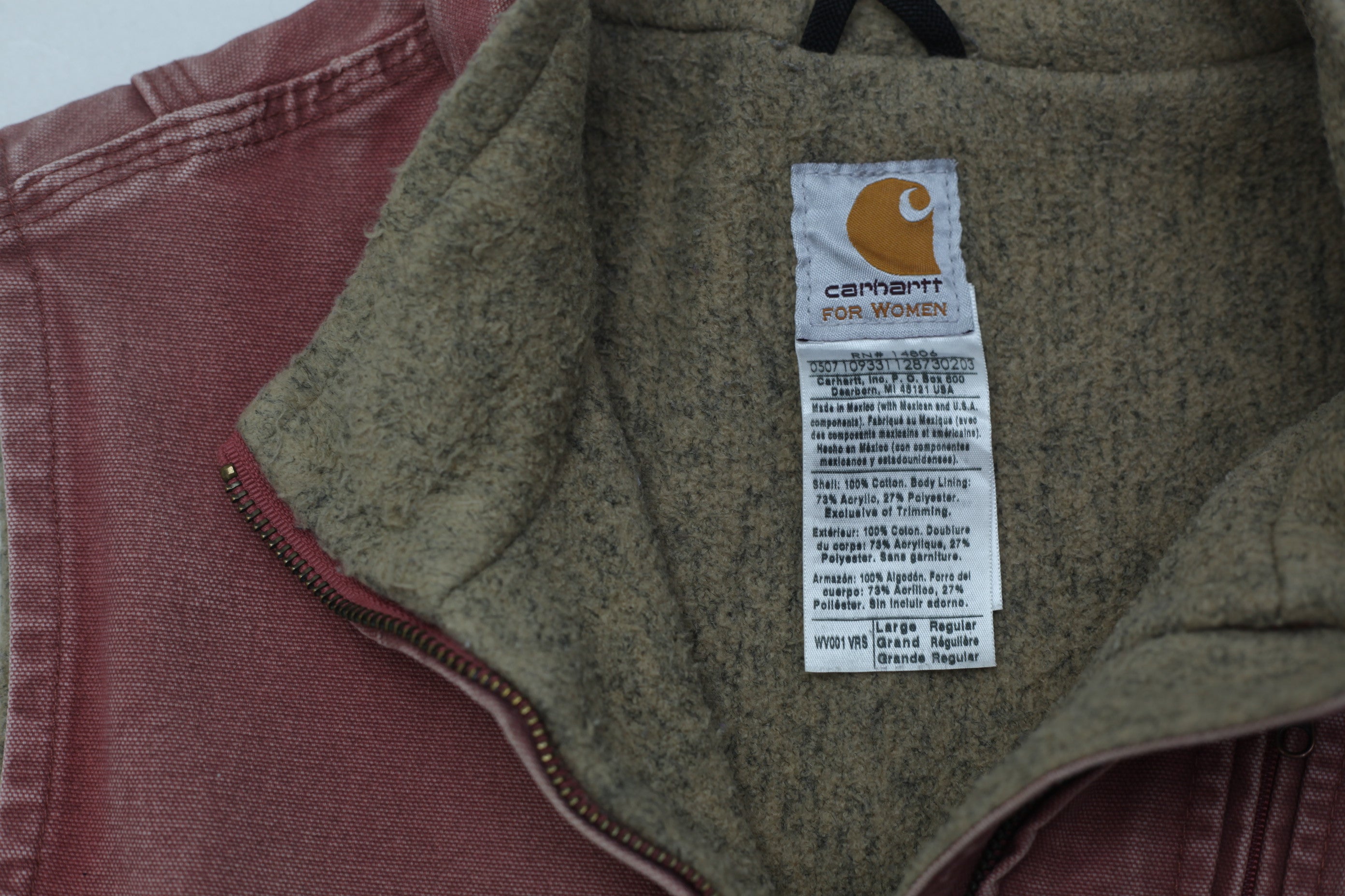 Shop Ladies Carhartt WV001 VRS Faded Pink Fleece Lined Duck Vest